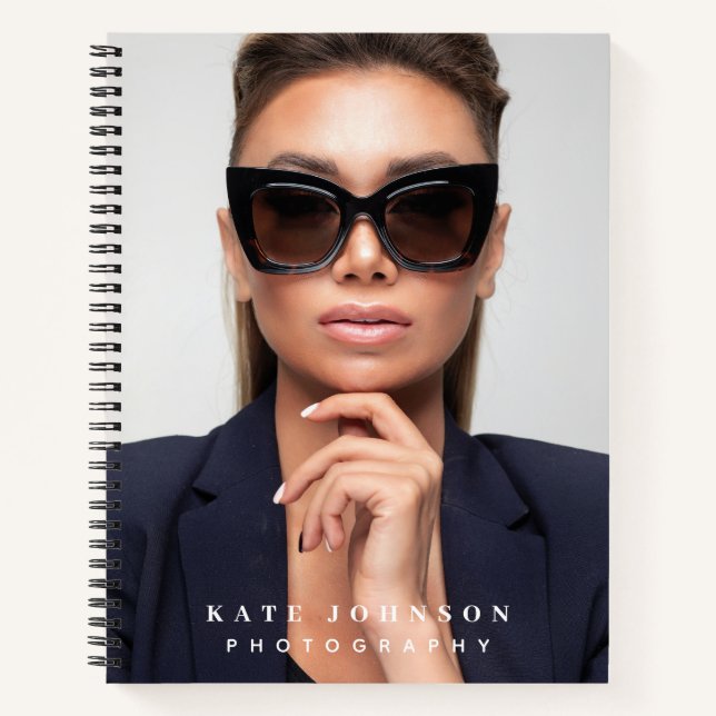 Modern Simple Minimal Photo Photographer Business Notebook (Front)