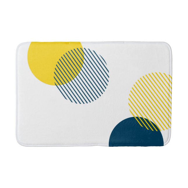 Modern, simple, minimal, trendy urban abstract art bath mat (Front)