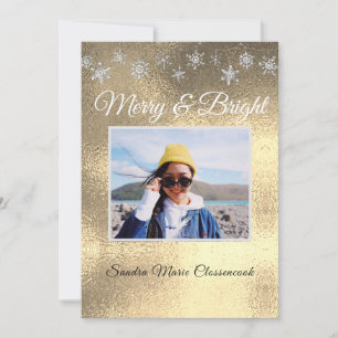 Modern Simple Minimal Yellow Gold Christmas Announcement