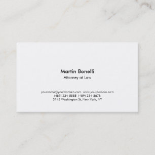 Modern Simple Minimalist Attorney Business Card