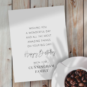 Modern Simple Minimalist Chic Happy Birthday