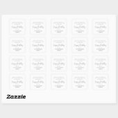 Modern Simple Minimalist Chic Happy Birthday Square Sticker (Sheet)