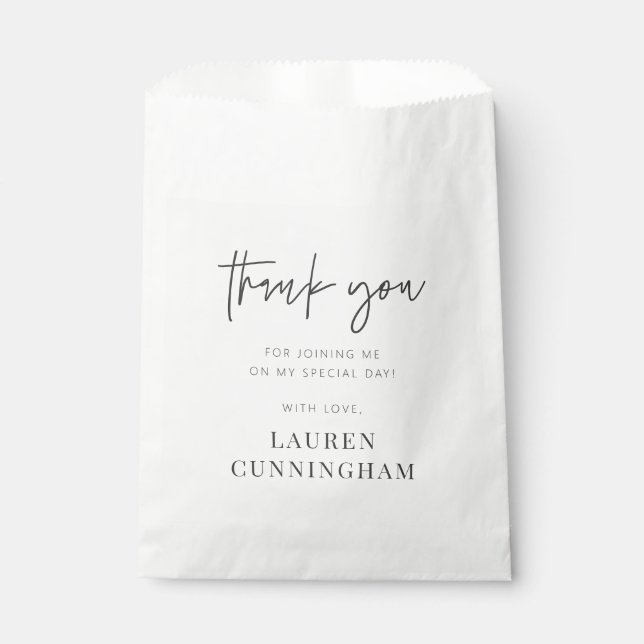 Modern Simple Minimalist Chic Thank You Favour Bags (Front)