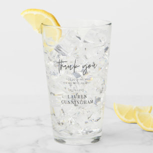 Modern Simple Minimalist Chic Thank You Glass