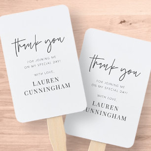 Modern Simple Minimalist Chic Thank You Hand Fan