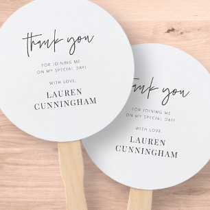 Modern Simple Minimalist Chic Thank You Hand Fan