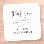 Modern Simple Minimalist Chic Thank You Square Sticker<br><div class="desc">Design is composed of modern chic typography with sans serif and serif font.</div>