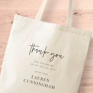 Modern Simple Minimalist Chic Thank You Tote Bag