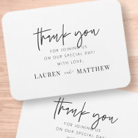 Modern Simple Minimalist Chic Wedding Thank You