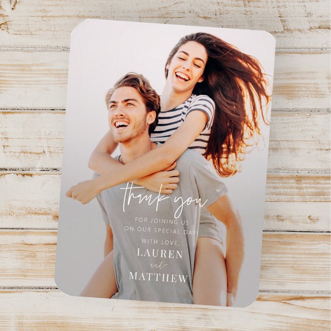 Modern Simple Minimalist Chic Wedding Thank You Magnet (Creator Uploaded)