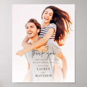 Modern Simple Minimalist Chic Wedding Thank You Poster