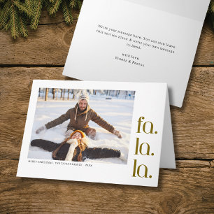 modern simple minimalist Christmas fa la la photo Holiday Card