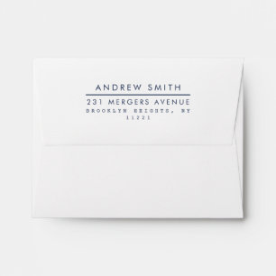 Modern Simple Minimalist Classic Line Name Address Envelope
