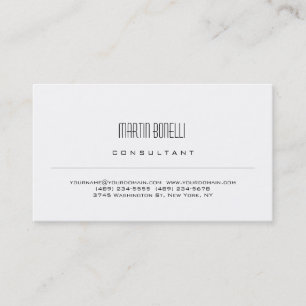 Modern Simple Minimalist Consultant Business Card