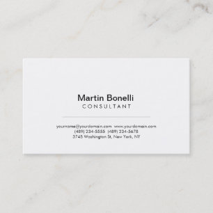 Modern Simple Minimalist Consultant Business Card