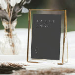 Modern Simple Minimalist Dark Grey Table Number<br><div class="desc">Help your guests find their way with these table number cards. To change table number and date, click «Personalise». Designed to coordinate with for the «SERENA» Wedding Invitation Collection. View the collection link on this page to see all of the matching items in this beautiful design or see the collection...</div>