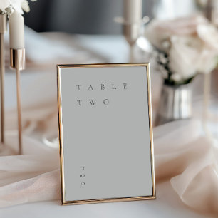 Modern Simple Minimalist Dusty Blue Table Number