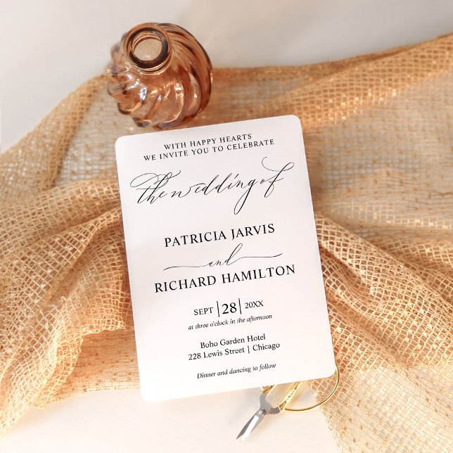 Modern Simple Minimalist Elegant Wedding  Invitation (Creator Uploaded)