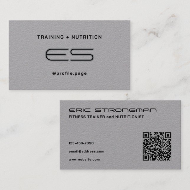 Modern simple minimalist fitness trainer business card (Front/Back)