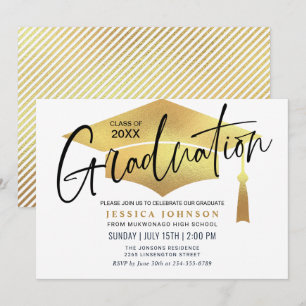Modern Simple Minimalist Graduation Party Invitation