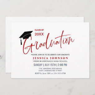 Modern Simple Minimalist Graduation Party Invitation