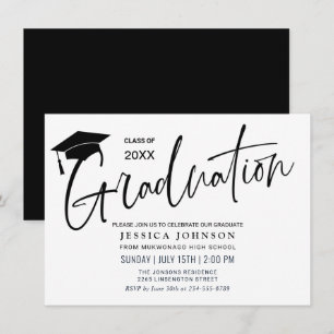 Modern Simple Minimalist Graduation Party Invitation