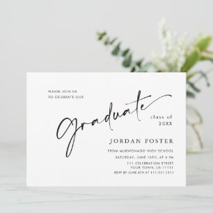 Modern Simple Minimalist Graduation Party Invitation