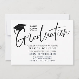 Modern Simple Minimalist Graduation Party Invitation