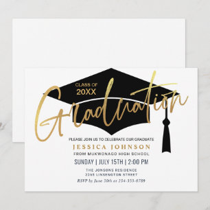 Modern Simple Minimalist Graduation Party Invitation