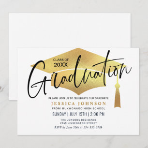 Modern Simple Minimalist Graduation Party Invitation