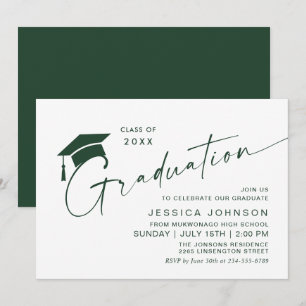 Modern Simple Minimalist Graduation Party Invitation