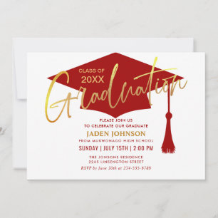 Modern Simple Minimalist Graduation Party QR code Invitation