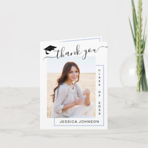 Modern Simple Minimalist Graduation PHOTO Thank Yo You Card