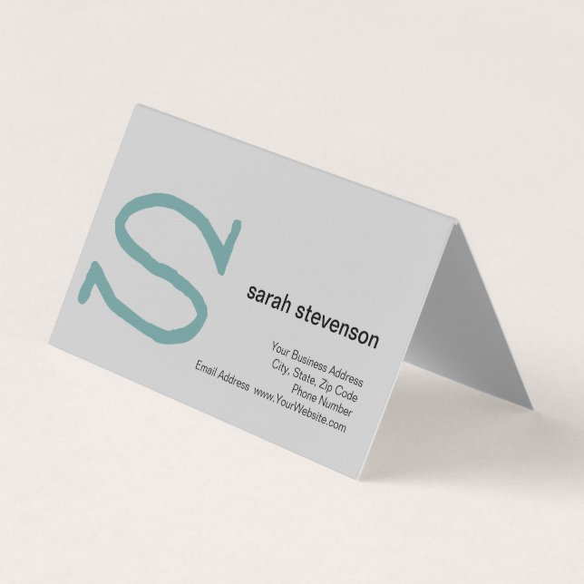 Modern Simple Minimalist Initial Monogrammed Business Card (Front)