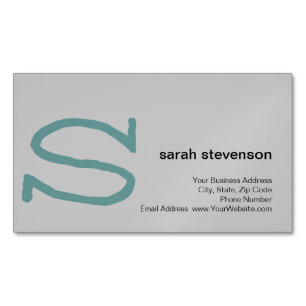Modern Simple Minimalist Initial Monogrammed Magnetic Business Card