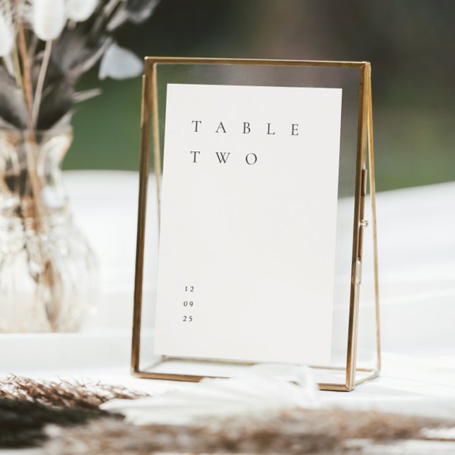 Modern Simple Minimalist Ivory Table Number (Creator Uploaded)