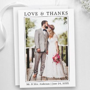 Modern Simple Minimalist Love Thanks Wedding Thank You Card