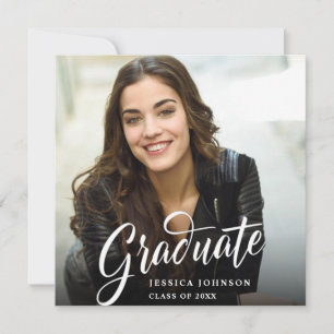 Modern Simple Minimalist PHOTO Graduation Party Invitation