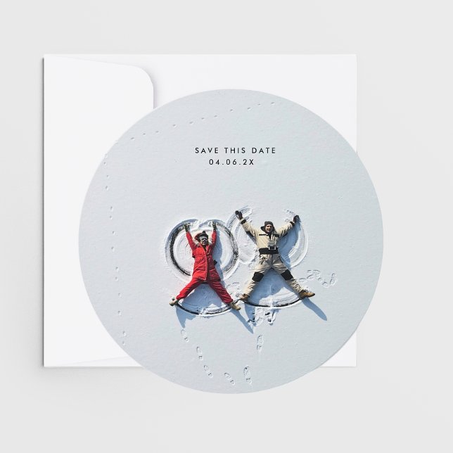 MoDeRN Simple MINIMALIST Photo Round Wedding Save The Date (Creator Uploaded)