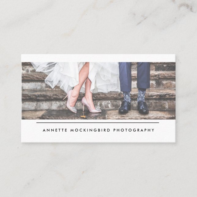 Modern Simple Minimalist Photography Business Card (Front)
