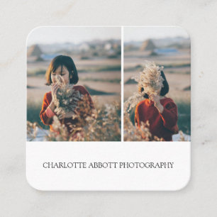 Modern Simple Minimalist Professional Photo Square Business Card