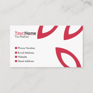 Modern Simple Minimalist Red Floral Business Card