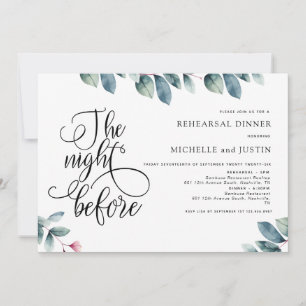  Modern Simple Minimalist Rehearsal Dinner  Invita Invitation
