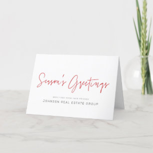 Modern Simple Minimalist Season's Greetings Holiday Card