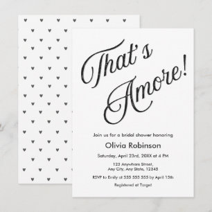 Modern Simple Minimalist That's Amore BridalShower Invitation