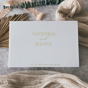 Modern Simple Minimalist Wedding Gold Foil  Guest Book