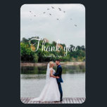 Modern simple minimalist wedding photo thank you magnet<br><div class="desc">Personalise your special day with that one wedding photo you most adore.  A nice simple message sent with love and kindness to those you cherish most.</div>