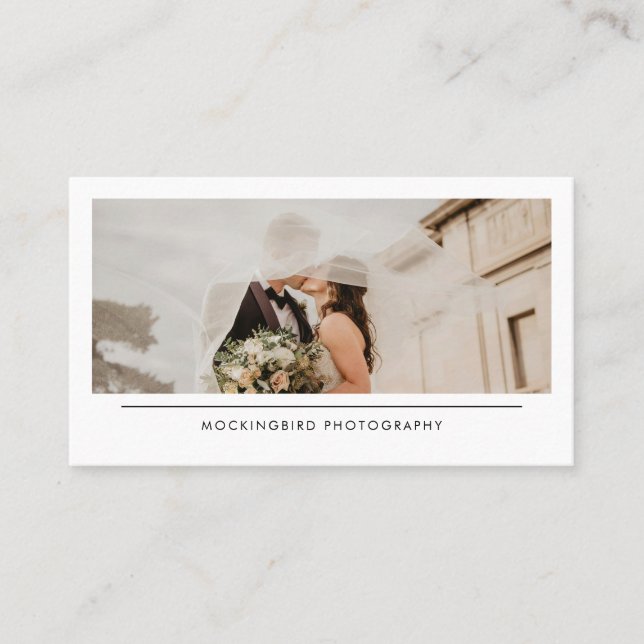 Modern Simple Minimalist Wedding Photography Business Card (Front)