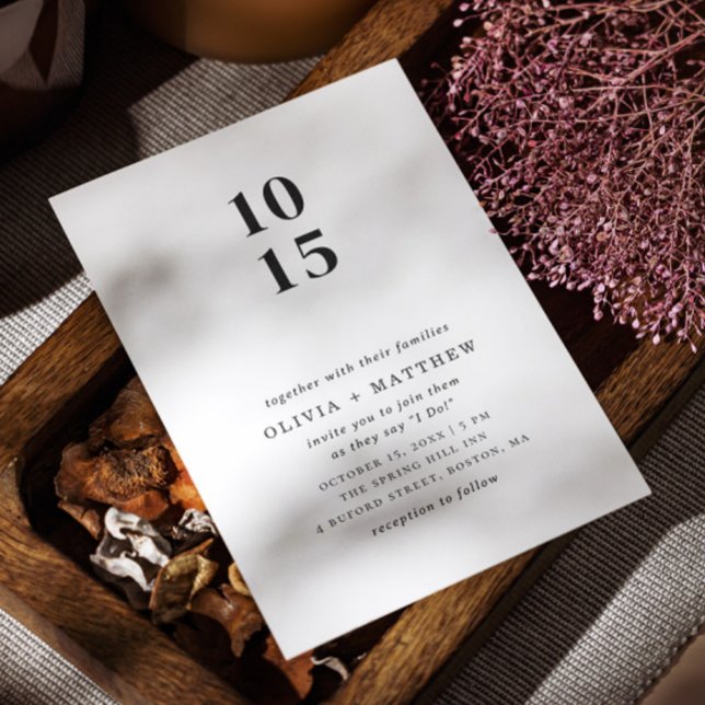 Modern simple minimalist wedding + QR code details Invitation (Creator Uploaded)