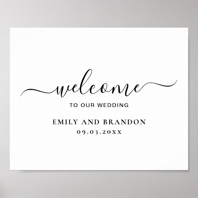Modern Simple Minimalist Wedding Welcome Poster (Front)